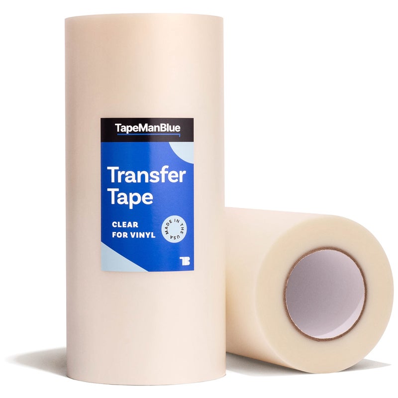 TapeManBlue 12" x 300' Roll of Clear Transfer Tape for Vinyl, Made in America, Premium-Grade Vinyl Transfer Tape for Crafts, Decals, and Letters - Image 1